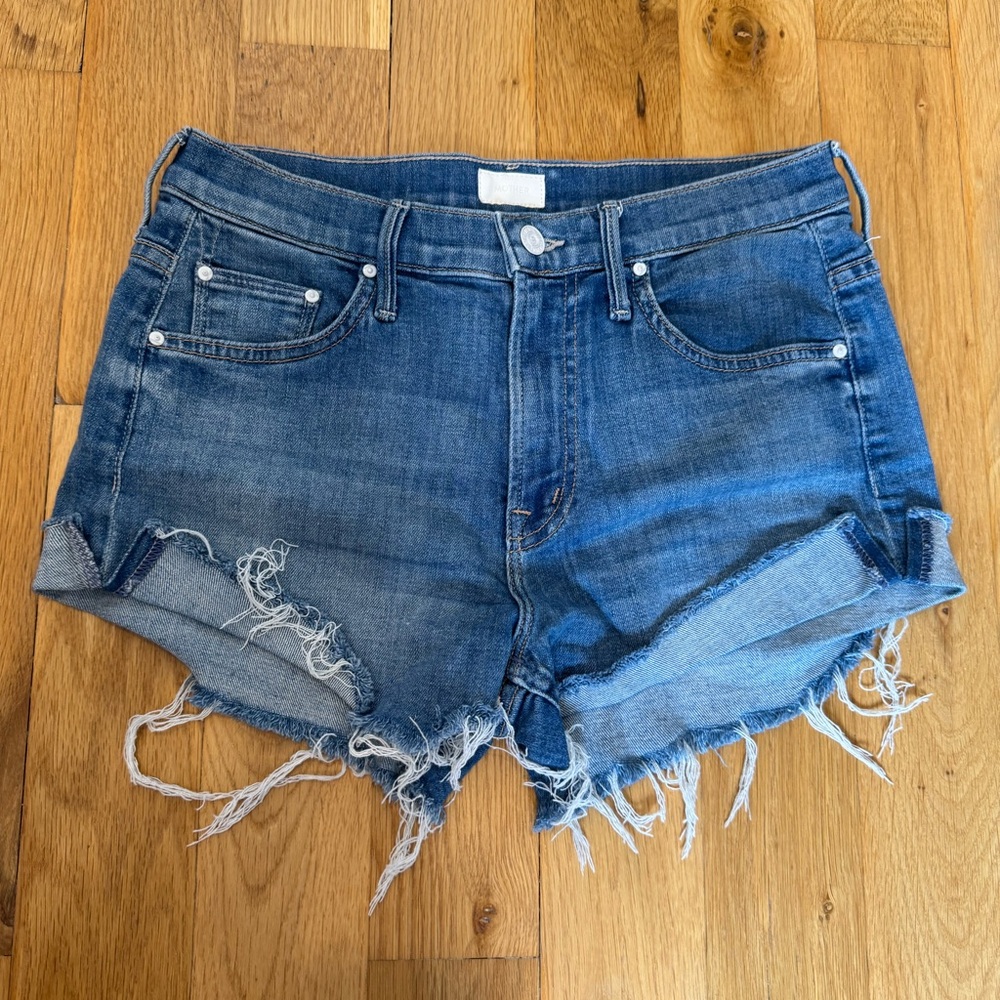 Mother Rascal Slit Flip Denim Short - Picture 3 of 8
